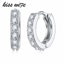 KISS WIFE Новые супер блестящие S925 Серебряные серьги Модные ювелирные изделия для женщин из нержавеющей стали циркониевые хрустальные серьги-гвоздики