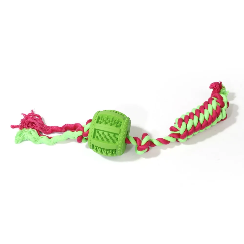 Dog Toy Interactive Rubber Drum Rope Piercing Balls Pet Dog Cat Puppy Extra-tough Chew Training Toys Tooth Cleaning Ball Toys Drum (8)