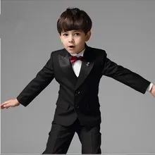 Новое поступление, черный заостренный лацкан, костюм с двумя пуговицами, детские костюмы, модный красивый костюм разных цветов(куртка+ штаны+ жилет+ галстук