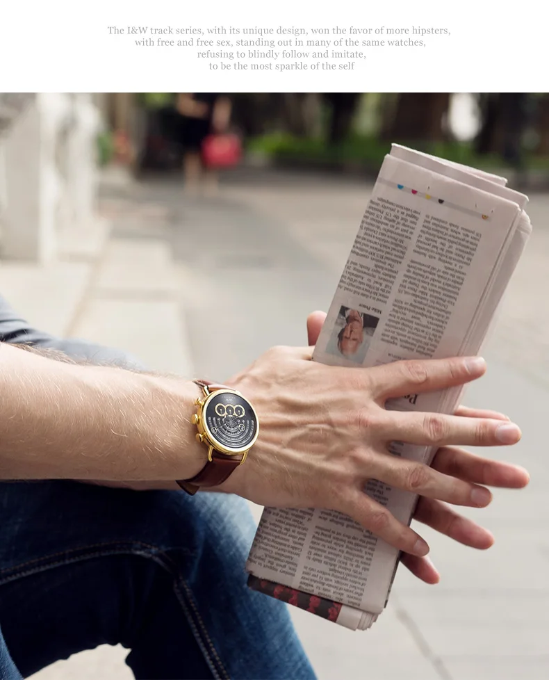 CARNIVAL I& W Классические Спортивные кварцевые мужские часы с большим циферблатом TopBrand Роскошные стимпанк сапфировое зеркало черная кожа водонепроницаемый Montre