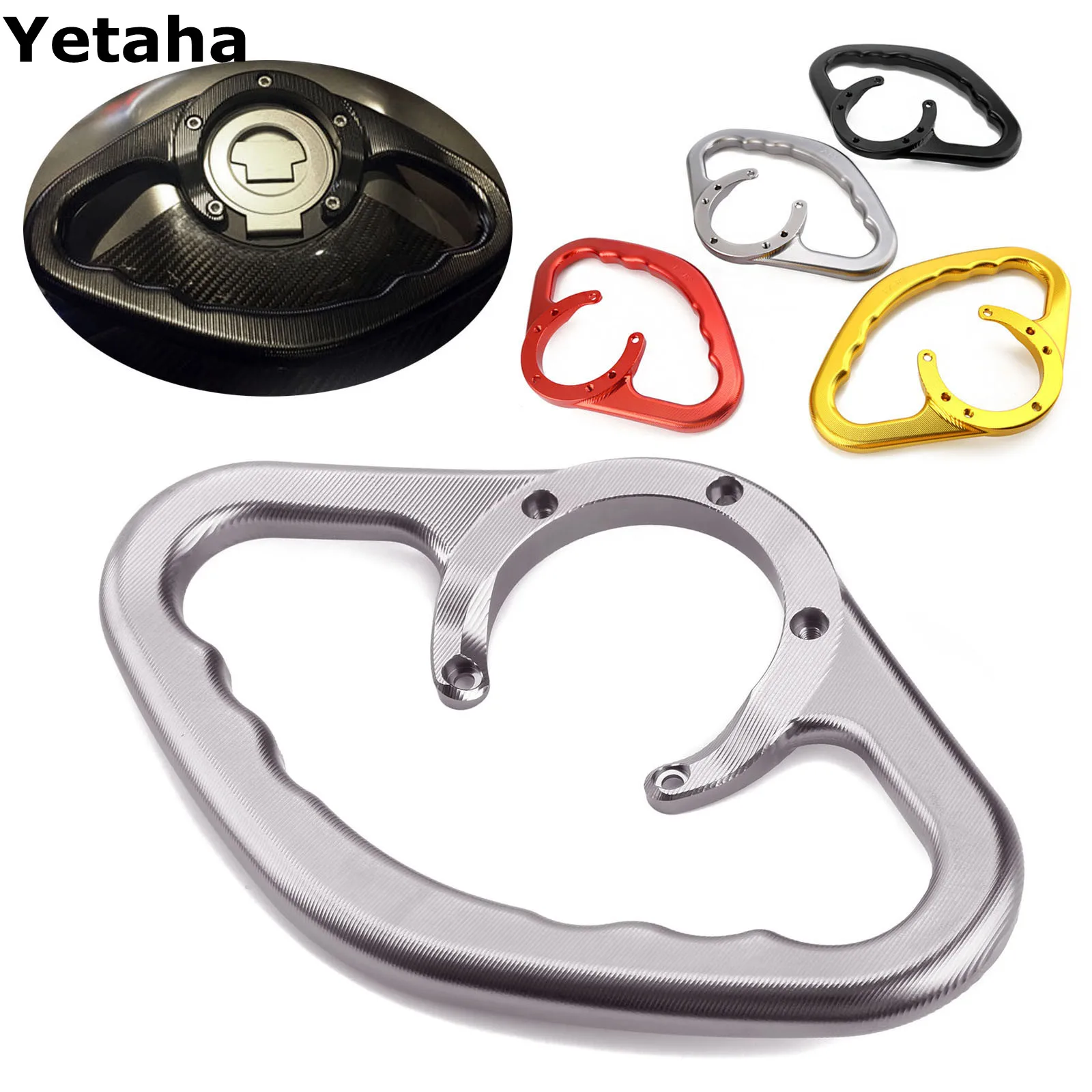 1pc Motorcycle Passenger Hand Grips Handles Armrest Cnc Aluminum Tank