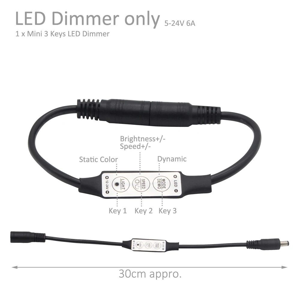 Батарея приведенный в действие Светодиодные ленты светильник с регулируемой яркостью, Батарея батарейках светодиодный лента сенсорный контроллер с ПДУ для светодиодной ленты SMD 3528 5V Водонепроницаемый теплый белый светодиодный лента - Испускаемый цвет: Mini 3K Dimmer Only