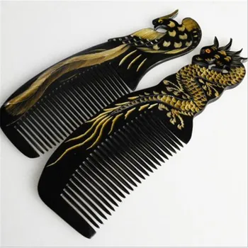 

Naturalox horn dragon comb, pure hand grinding, cooling and anti dropping massage, lovers horn comb