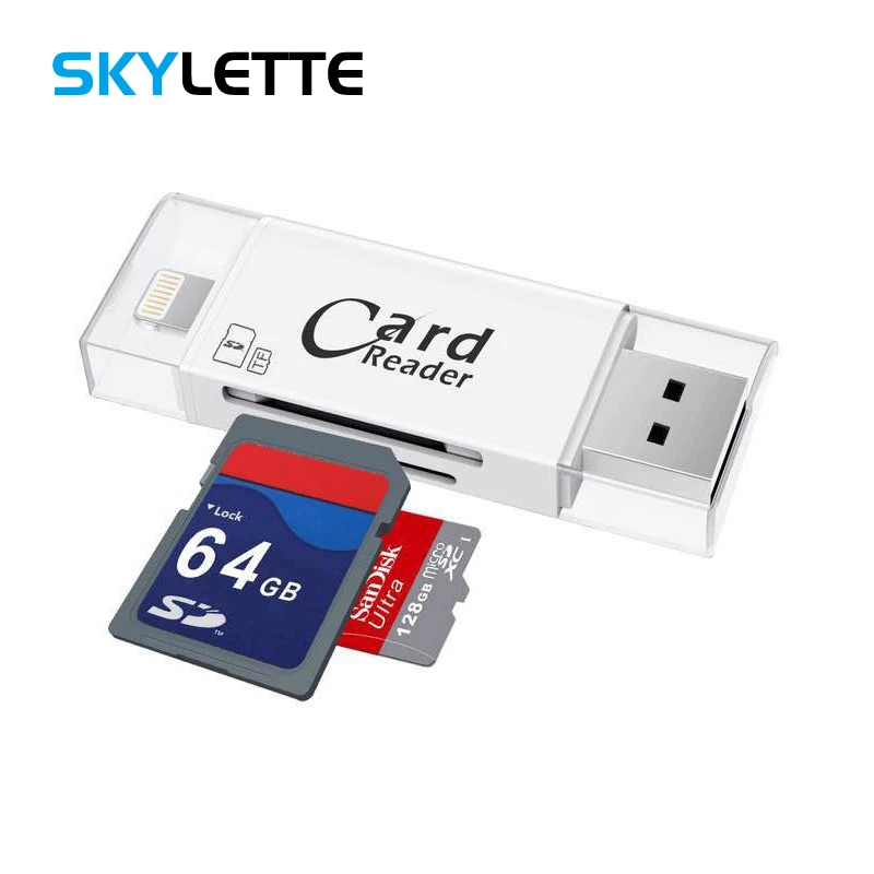 3 в 1 SD TF кард-ридер Lightning Micro USB 2,0 3,0 совместимый адаптер портативный кард-ридер для iPhone samsung huawei