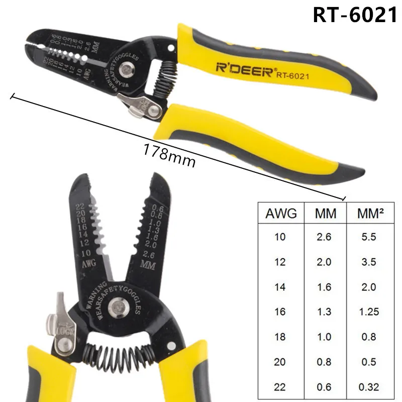 RDEER инструмент для зачистки проводов Мультитул плоскогубцы электрик ручные инструменты 1 шт - Цвет: RT6021