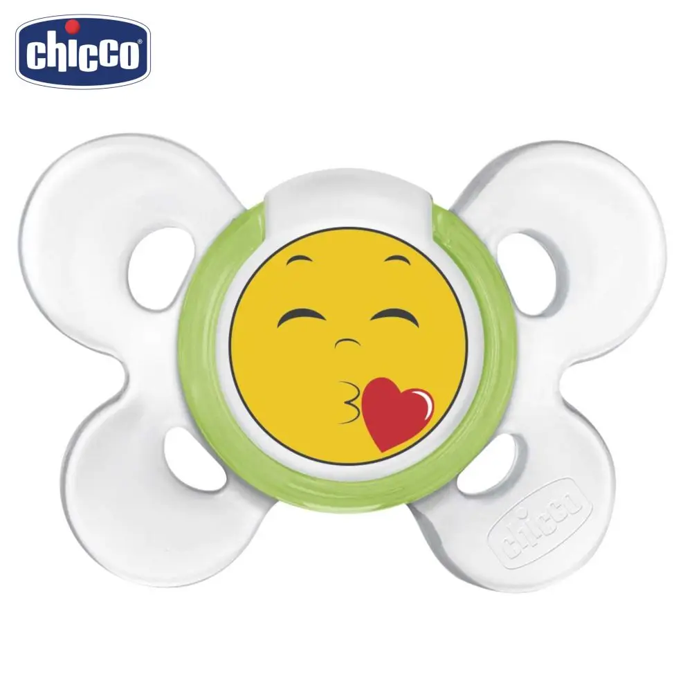 Пустышка Chicco Physio Comfort Smile, 1 шт., 6-12 мес., силикон - Цвет: Зеленый