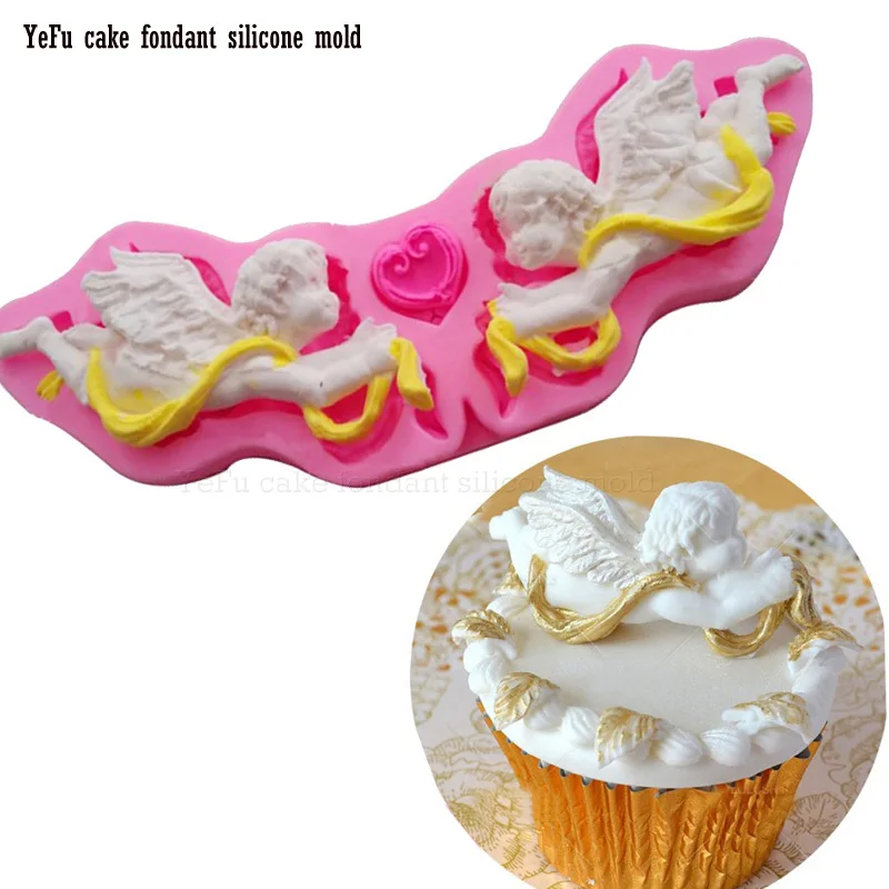 DIY angel boy Fondant шоколадная силиконовая форма для украшения торта инструменты
