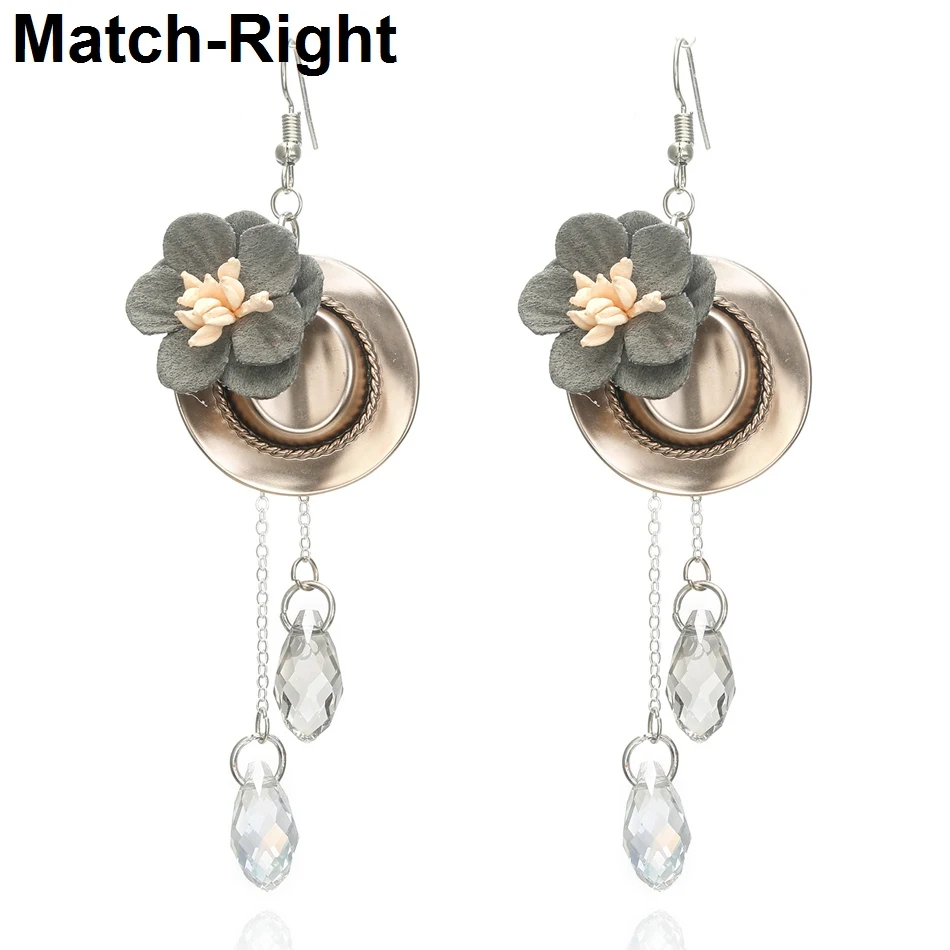 

Match-Right Trendy Earrings for Women/Flower/Long/Crystal/Korean/Hanging/Dangle/Drop Earrings Pendant Jewelry female NR130