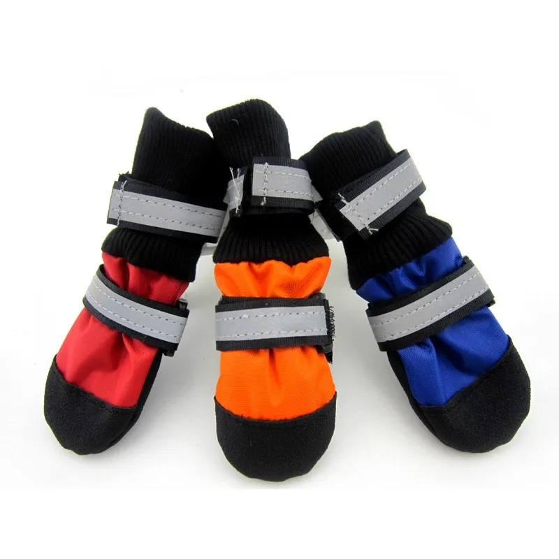 (4pcs/set)reflective Big Dog Shoes Waterproof Large Pet Boots Nonslip