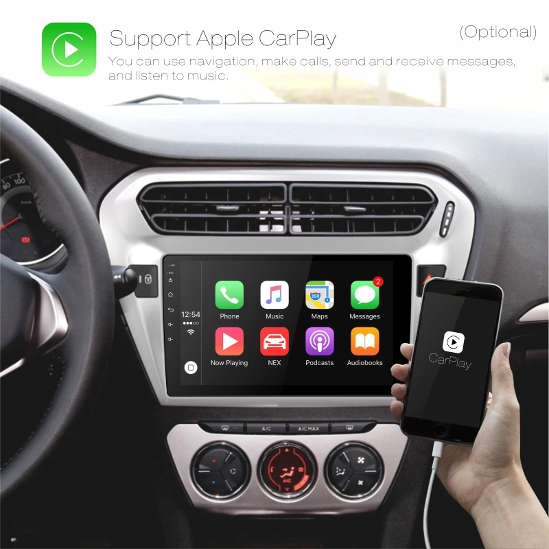 Perfect Dinpei Android 9.0 Car Radio Multimedia Player For peugeot 301 citroen elysee 2014 2015 2016 2017 GPS Navigation wifi video 4