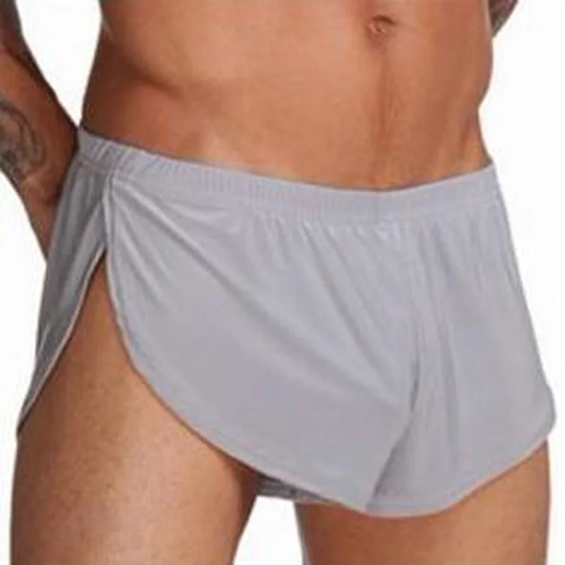 

Sides Split Sport Jogger Shorts Sexy Men Smooth Running Short Mens Active Exercise Elastic Comfortable Jogging Sweatpants S-XL