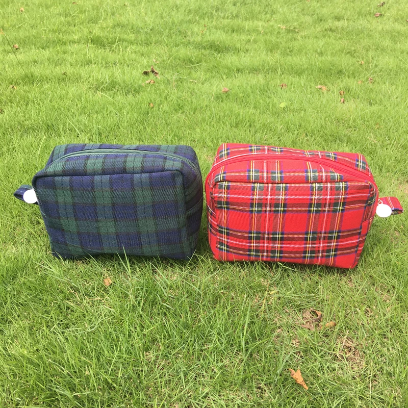 Großes Domil106386 In Plaid Geschenk Für Farben Und Kulturbeutel Kosmetiktaschen Grüne Frauen Ihre Rote qa87HH