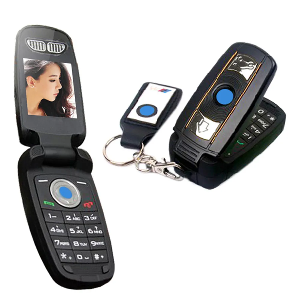 Car Key Phones Flip Phone Ulcool X6 Cellphone 1.2'' Super Small Size Screen Keychain Bluetooth
