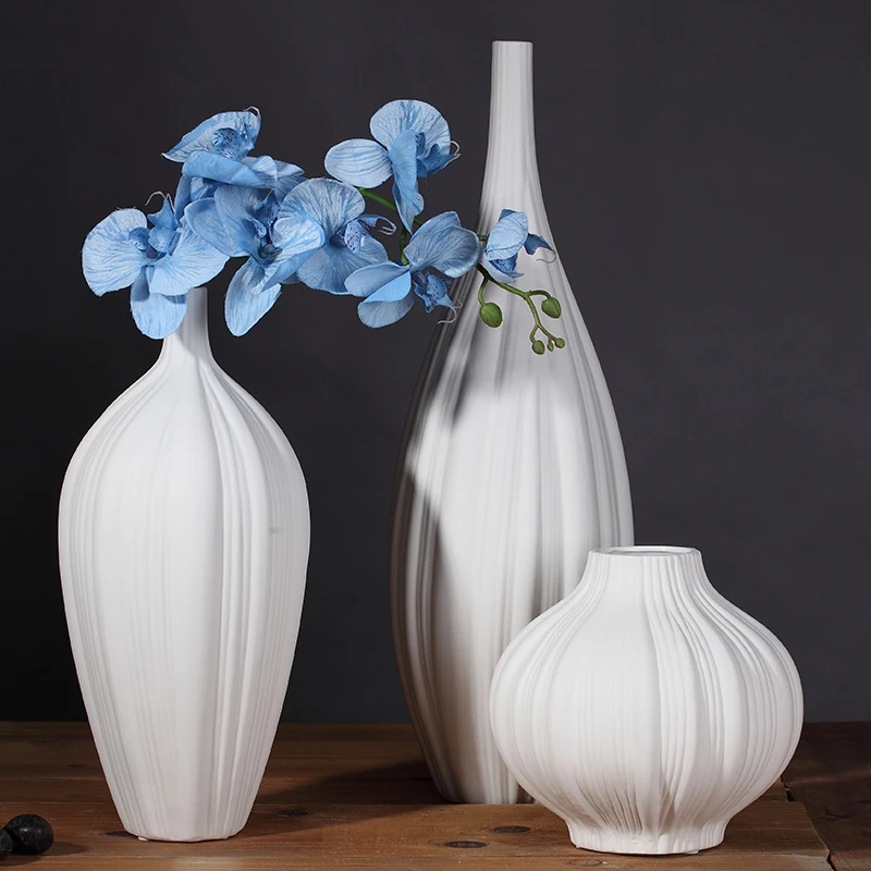 Белый чеснок формы керамические вазы Цветочные украшения домашнего интерьера гостиной современный минималистский украшения ремесла