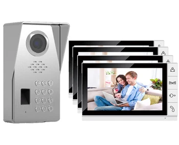 

XinSiLu TFT LCD Color 9"Video Door Phone Doorbell IR Intercom Home Security System HD FRID Panel Camera Fingerprint&Password 1V4