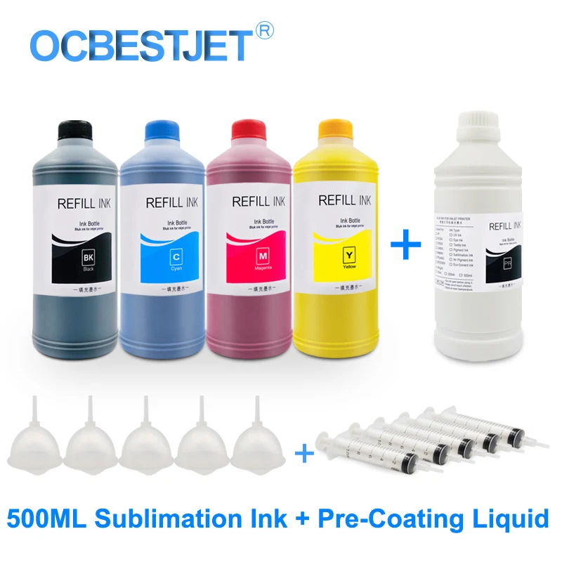 

5 Bottles Sublimation Ink Bottle With Pre-Coating Ink For Epson Printer Hear Transfer Ink Sublimation Heat Press Ink For Epson