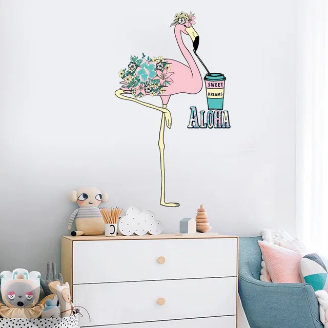 Best Offers large flamingo drink ALOHA wall sticker women dining rooms home decor removal decals showcase door poster restaurant store decor Best Offers large flamingo drink ALOHA wall sticker women dining rooms home decor removal decals showcase door poster restaurant store decor
