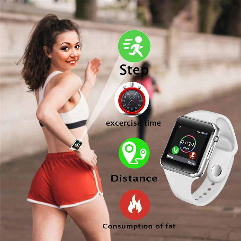 LIGE Смарт часы для женщин SIM TF Push Message camera Bluetooth подключение Android телефон спортивные Шагомер цифровые «Умные» часы