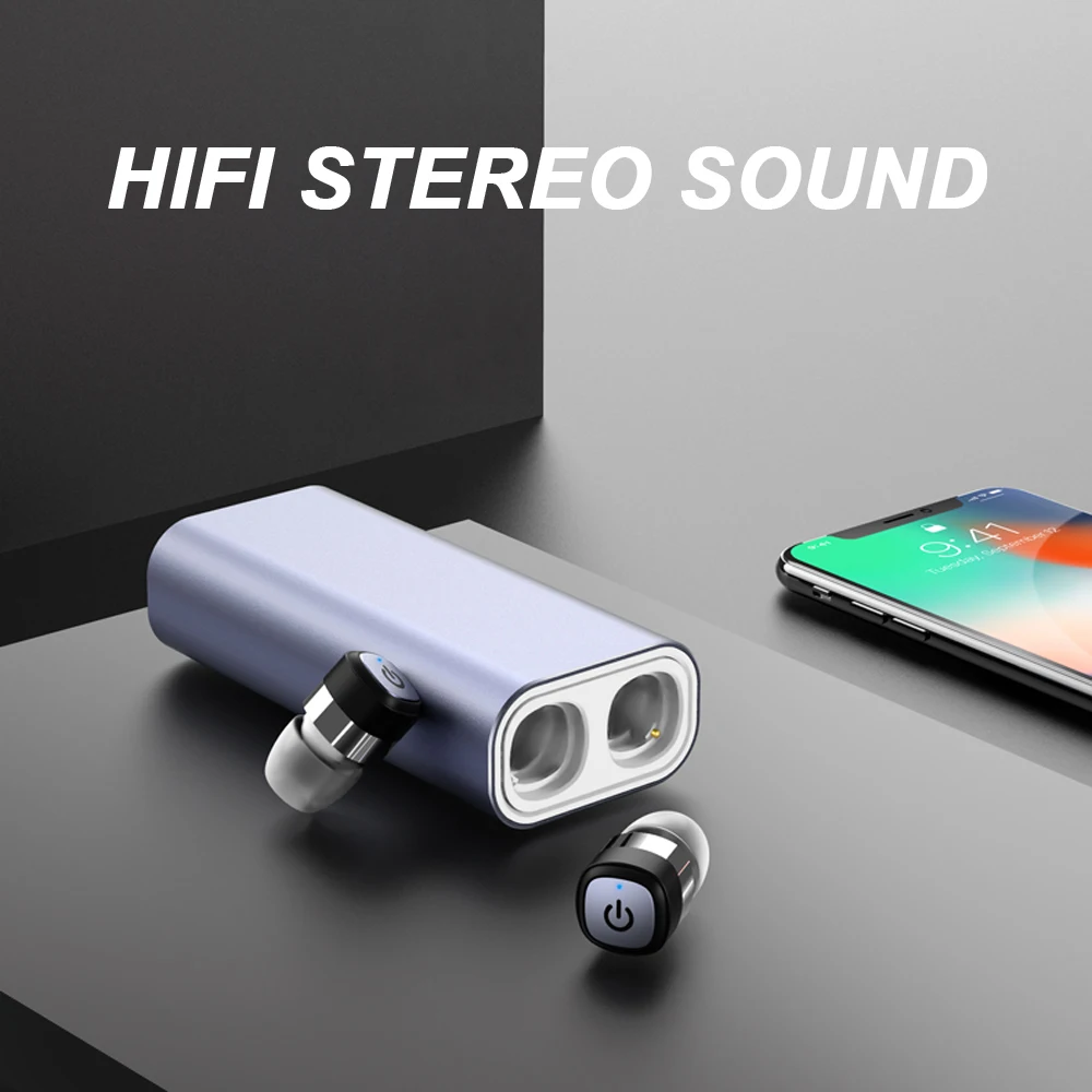 Беспроводные наушники VAORLO TWS с шумоподавлением HiFi V5.0, Bluetooth наушники, гарнитура, стерео мини наушники, зарядное устройство, Дополнительный внешний аккумулятор