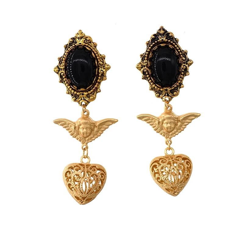 

luxury fashion earrings women retro crystal heart wedding jewelry for women 2018 new design Charm Women's Trendy charm earring