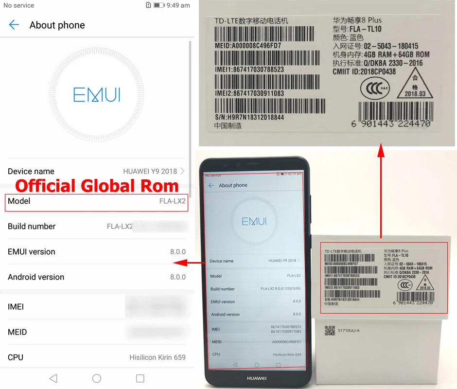 Huawei Y9 2018 huawei Enjoy 8 Plus 4G 64G Восьмиядерный фронтальный 8.0MP двойная фронтальная камера
