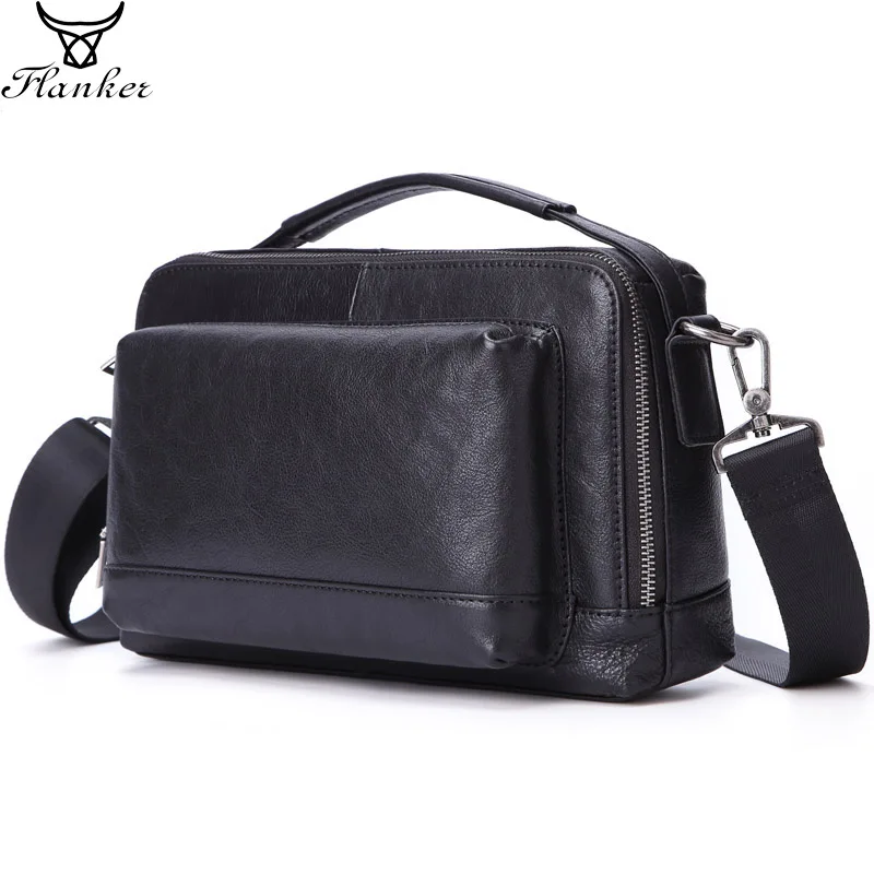 

Flanker new genuine leather business men bag high quality messenger bag soft cow leather shoulder bag crossbody for male handbag