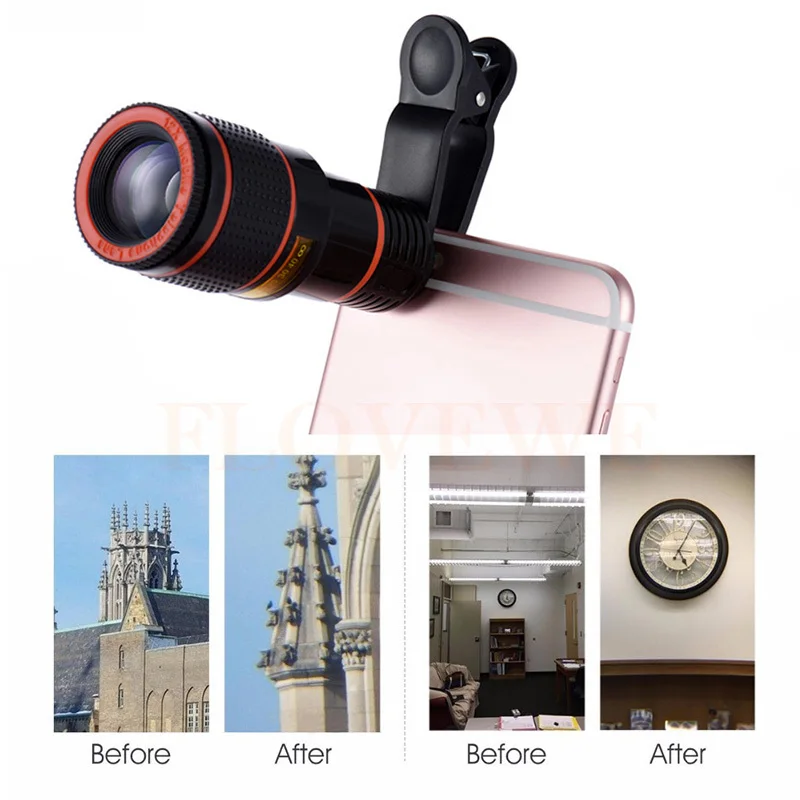 12x Zoom Telelens Telescoop Telefoon Camera Lenzen Voor iPhone Xiaomi