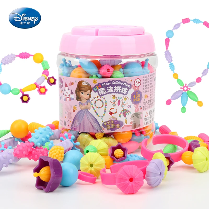 

Disney Pop Beads Toys Arts And Crafts For Kids Bracelet Snap Together Jewelry Fashion Kit Educational DIY Toy For Children