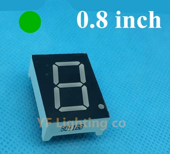 

Pure green 0.8 inch 7 Segment LED Display 1 Bit Digital Tube 0.8" 0.8in Common ANODE(Nixie tube)