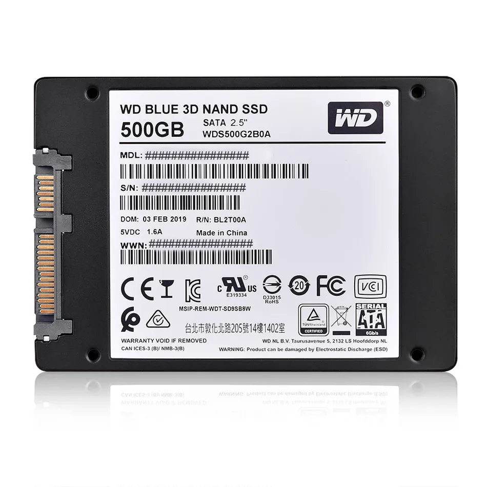 WD Blue 3D NAND SSD 250 ГБ 500 ГБ 1 ТБ SATA III Внутренние твердотельные накопители Western Digital 2,5 дюймов SSD жесткий диск