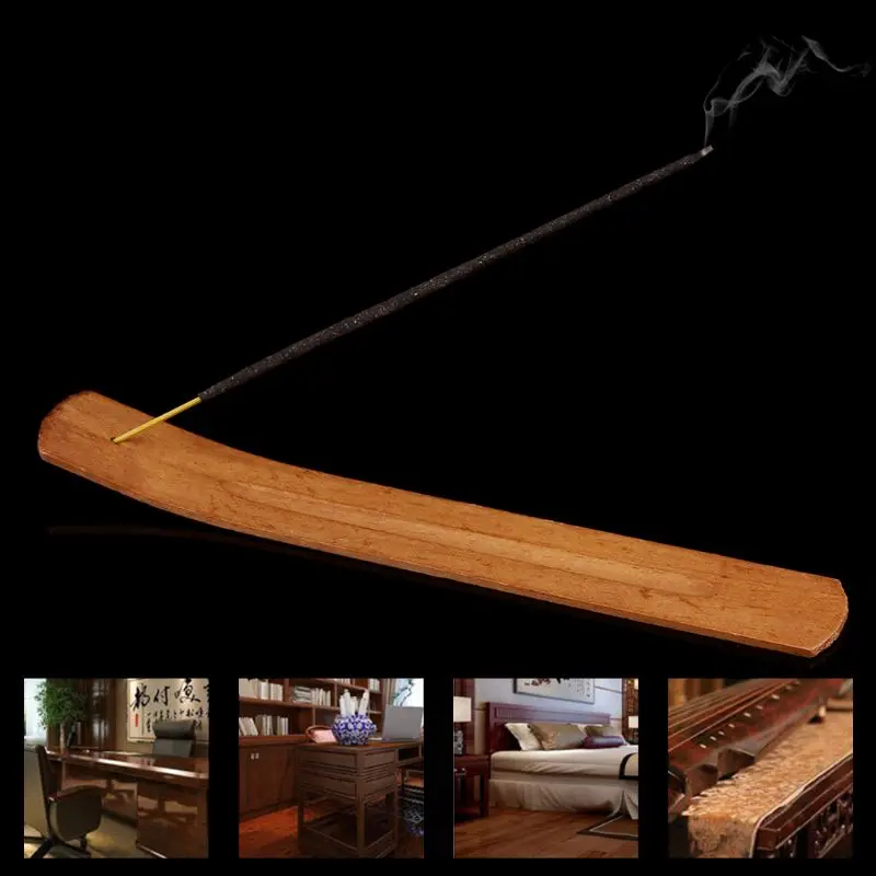 

Natural Wooden Incense Stick Holder Ash Catcher Burner Holder Home Decoration
