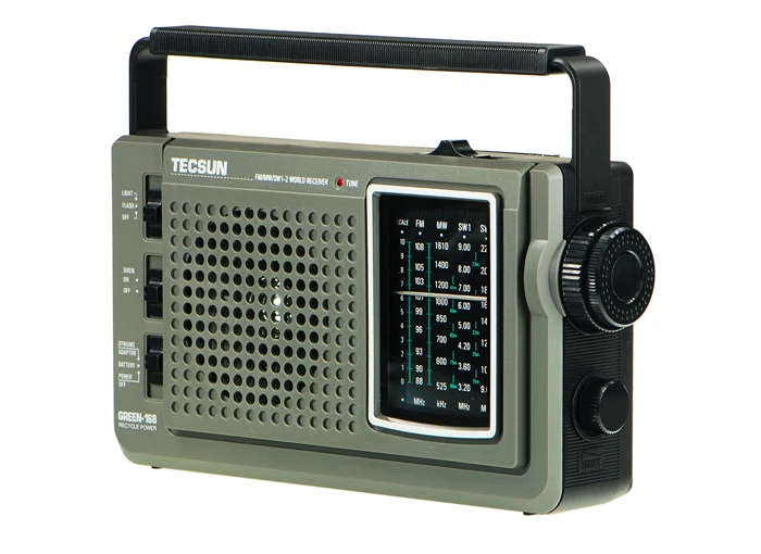 TECSUN GREEN-168 радио FM/MW/SW Ручной Динамо аварийный многополосный радиоприемник винтажное радио