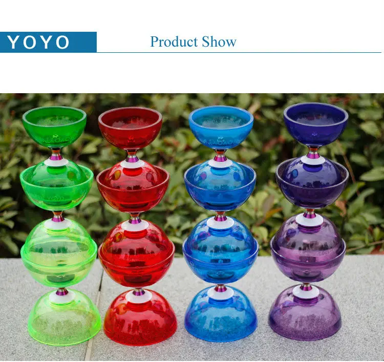 YOYO 3 подшипника Diabolo набор крепких стекловолоконных палочек прозрачный(синий фиолетовый зеленый красный желтый оранжевый) струнная сумка Новинка kongzhu