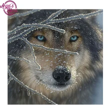 Полный квадратный алмаз 5D DIY алмазная живопись фото на заказ Снежный волк 3D Вышивка крестом, мозаичный Декор Рождество