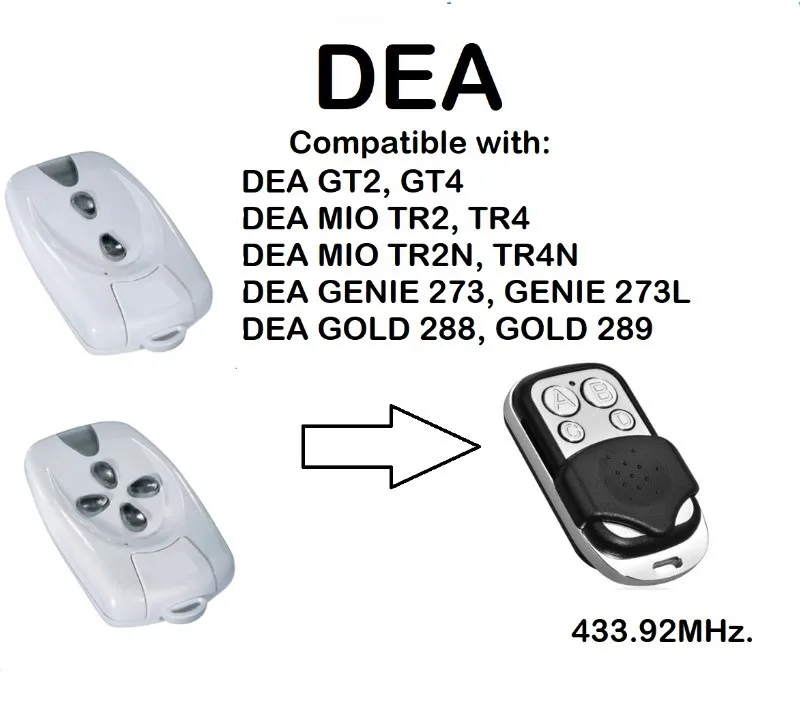 

DEA MIO MIO TD2, MIO TD4 Rolling Code Compatible Remote Control 433.92MHz garage door controller