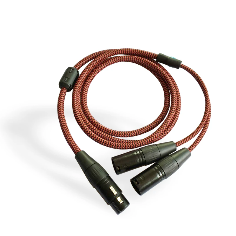 Высококачественный 3 контактный гнездовой разъем XLR на 2 Мужской анти jamming Shield Dual