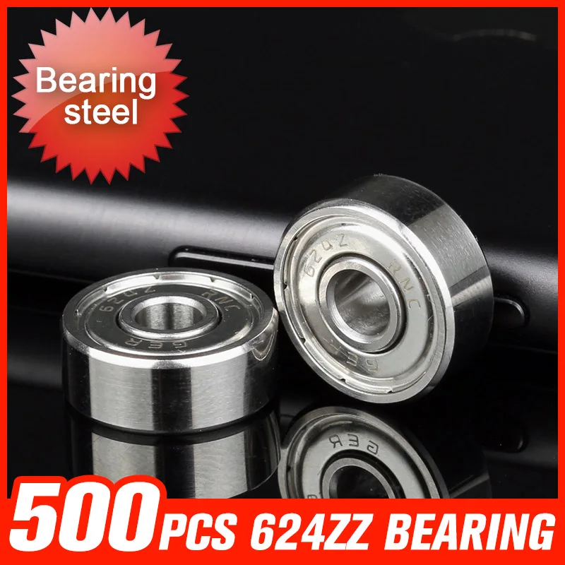 

500pcs 624ZZ Bearing 13x4x5mm Miniature Deep Groove Ball Bearings For Reducer Bicycle Car Motor Hardware Accessories