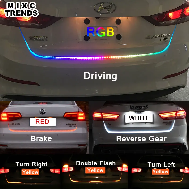 MIXC TRNEDS Новый 120 см Кристалл силиканый рукав 5050 RGB светодиодный Автомобильный