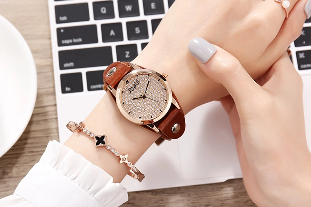 wooden metal fashion & casual children multicolor quartz wristwatches crystal luxury women  gender11