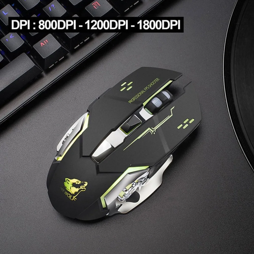 

X8 2400DPI Super Quiet Wireless Gaming Mouse Rechargeable Computer Mouse Optical Gaming Gamer Mouse for PC Black Dropshipping