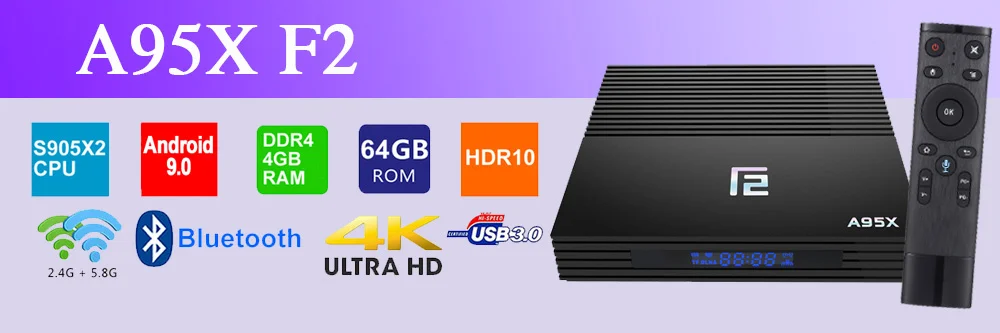 Приставка A95X F1 Smart tv box Android 8,1 Amlogic S905W 2 Гб ОЗУ 16 Гб ПЗУ 2,4 ГГц WiFi 4K медиаплеер PK X96mini ТВ приставка