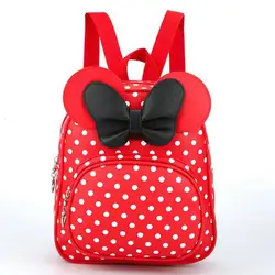 Новый модный детский рюкзак из искусственной кожи для маленьких девочек, милый рюкзак с бантом-бабочкой и Минни, мини-сумка принцессы с