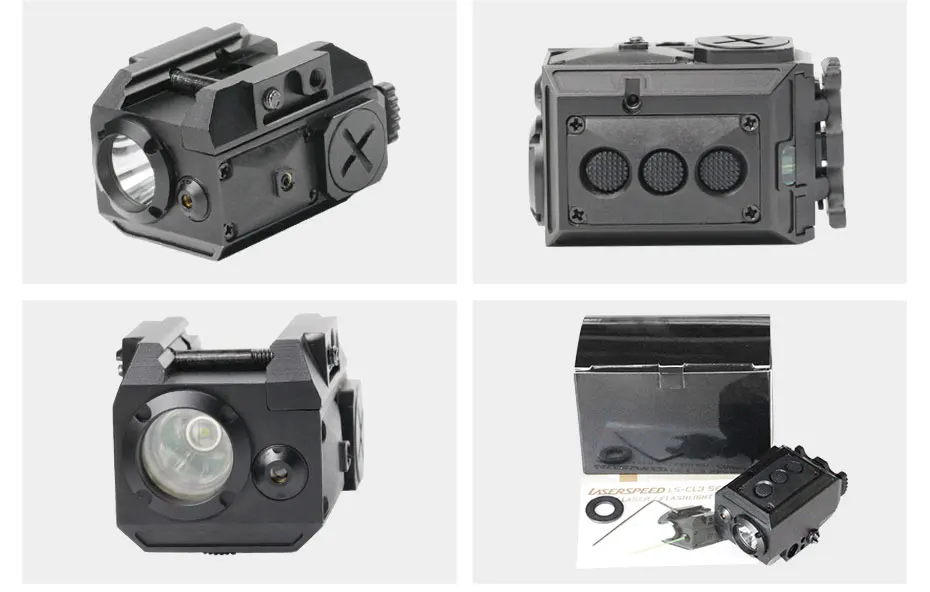 Lanterna e Verde Montado em Trilho Tactical Combo Função Estroboscópica Mira Laser 200lm Led Pistola Luz Ls-cl3 Gun 10 LS-CL3 tactical combo gun lanterna e verde