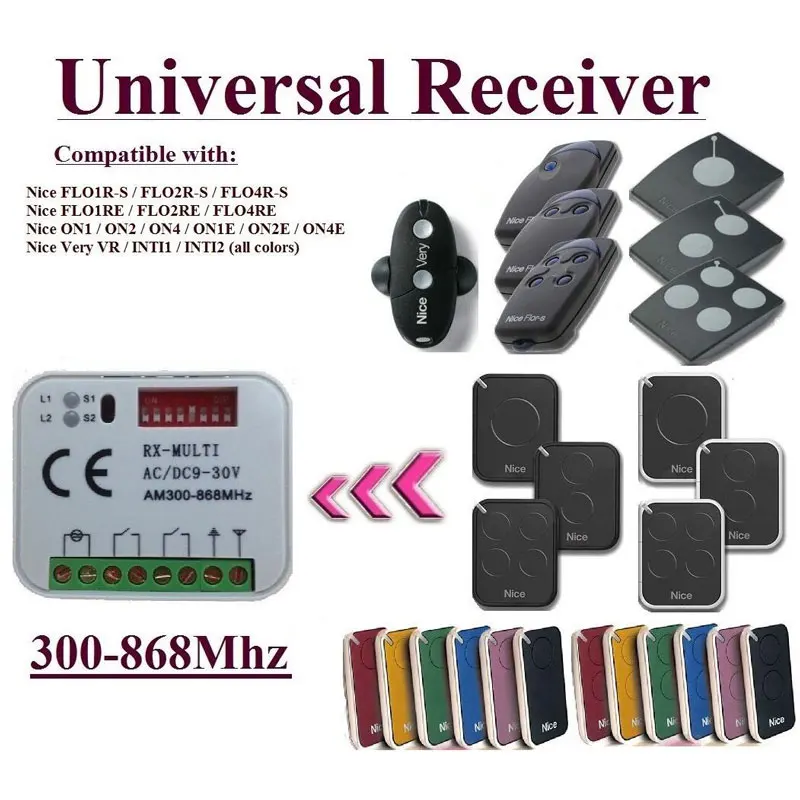 

Hight Quality 2CH Universal Multi Frequency Receiver 300-868Mhz