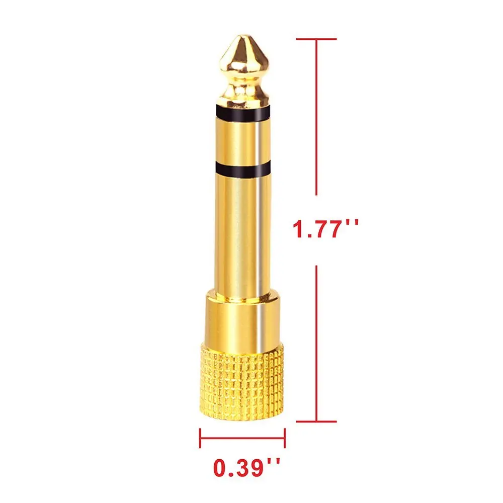 Goldplated 6,35 мм 1/" штекер стерео 3,5 мм Гитара Женский аудио адаптер, разъём стерео конвертер кабель для микрофона