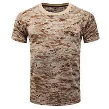 Мужская Военная Маскировочная тактическая футболка с коротким рукавом дышащая быстросохнущая походная одежда для собак военной расцветки на охоту футболки