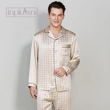 Inplusni/шелковые пижамы из двух предметов; сезон весна-осень-зима; мужские летние штаны с длинными рукавами; домашняя одежда больших размеров