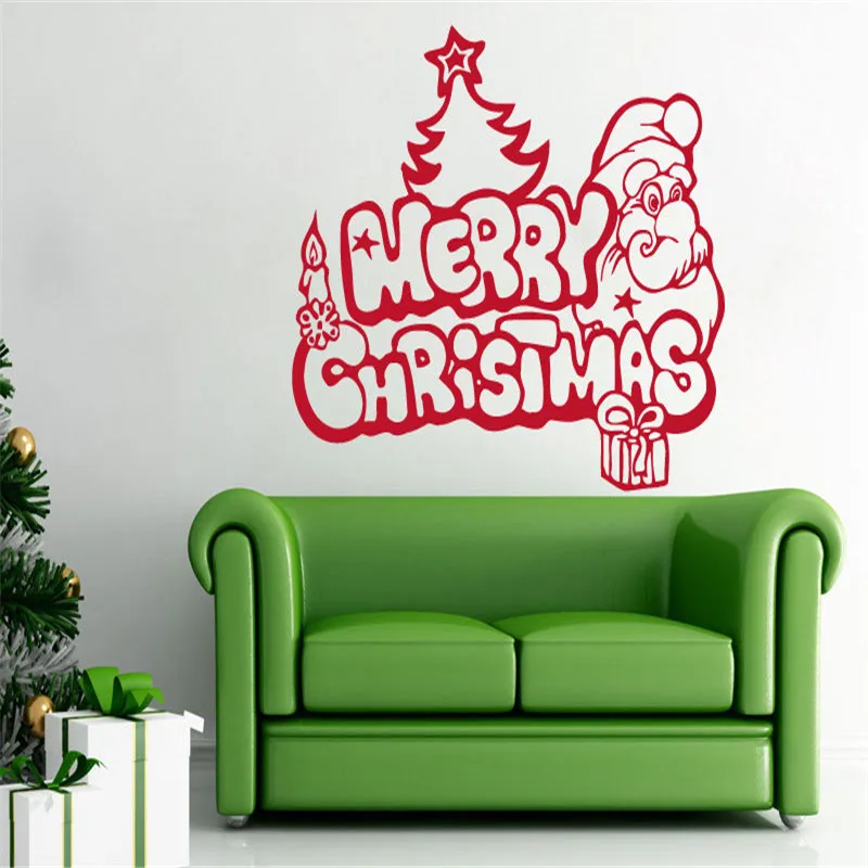 Festiva Wall Decal Merry Christmas Vinyl Wall Stickers For Kids Rooms