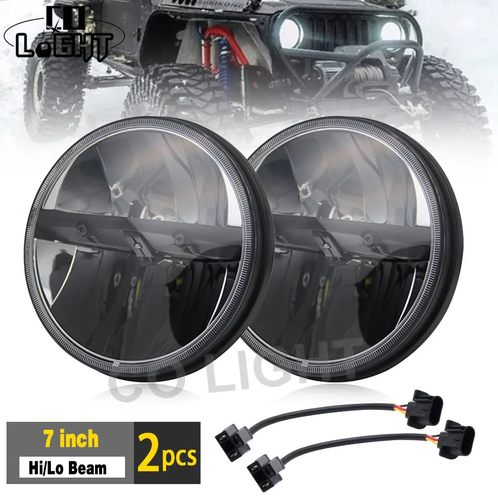 

CO LIGHT 7 Inch 80W LED Headlight Hi/Lo 12V Fog Light DRL Auto Driving Parking Light for Jeep Hummer Land Rover Lada Car-Styling
