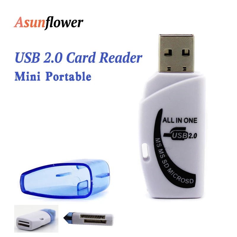 

Mini USB 2.0 Card Reader All in One SD Micro SD Cards Read PC Laptop Accessories Portable USB 2.0 Reader Convenience
